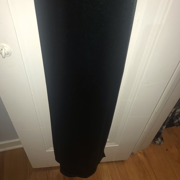 Emerald Green Split Prom Dress - Picture 5 of 7